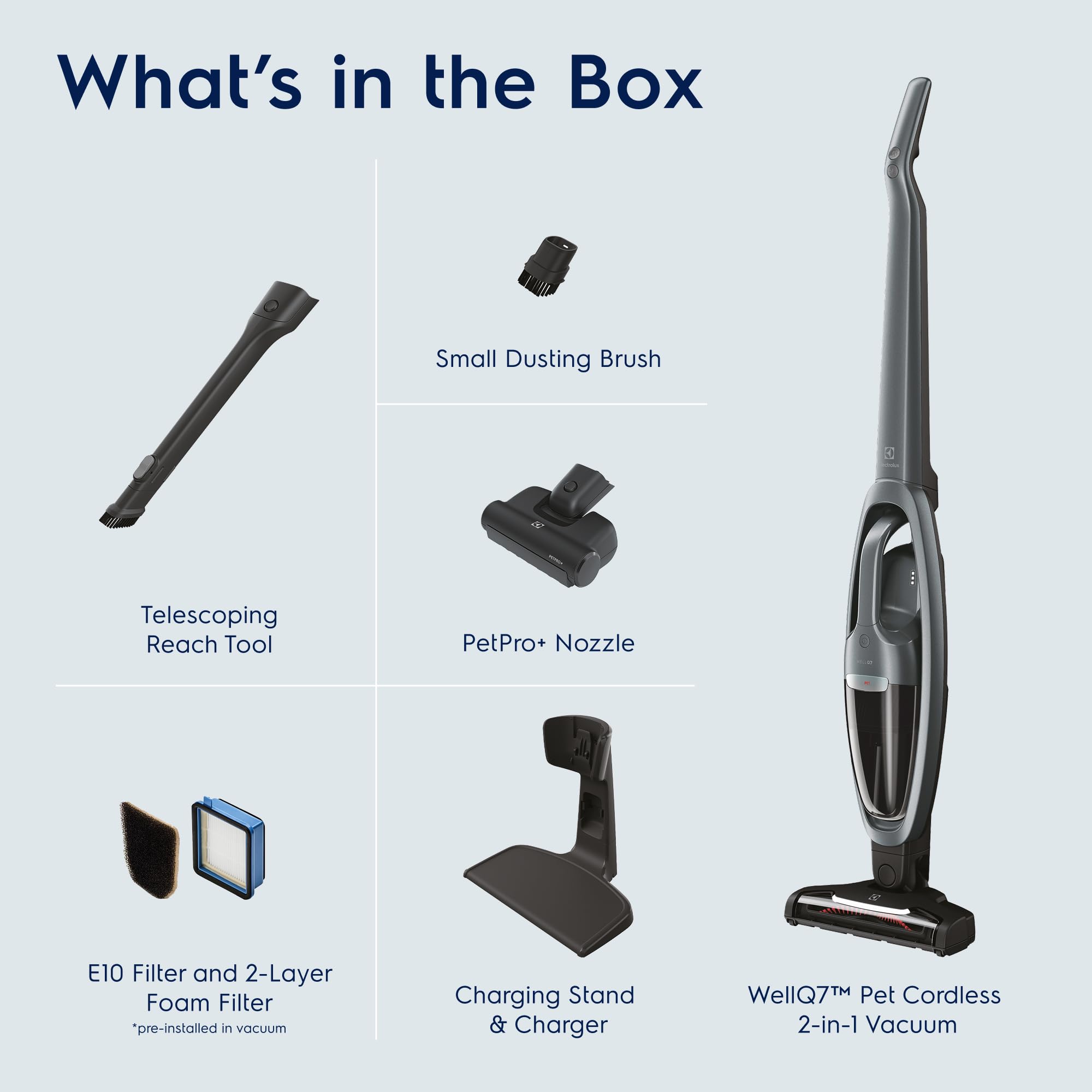 Electrolux WellQ7 Hard Floor Cordless 2-in-1 Vacuum with PowerPro Roller for Hard Surfaces, 50-Minute Run Time, 2 Power Modes, Soft Sand