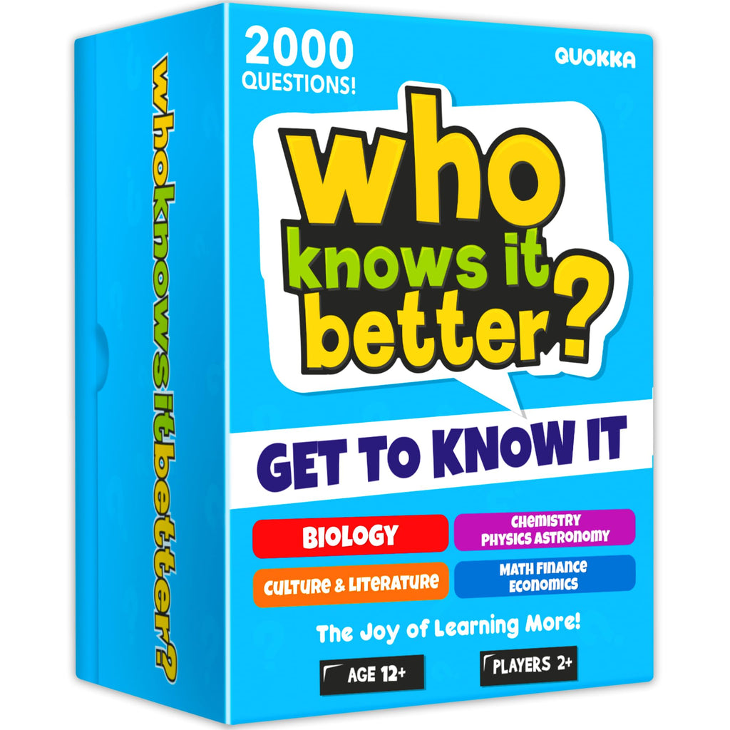 Family Board Games for Kids and Adults - Trivia Card Games for Kids 8-12 and Adults - Who Knows Me Better for Family Game Night - 500+ Facts Questions from Ages 6-8 — Fun Travel Car Activities for 5+