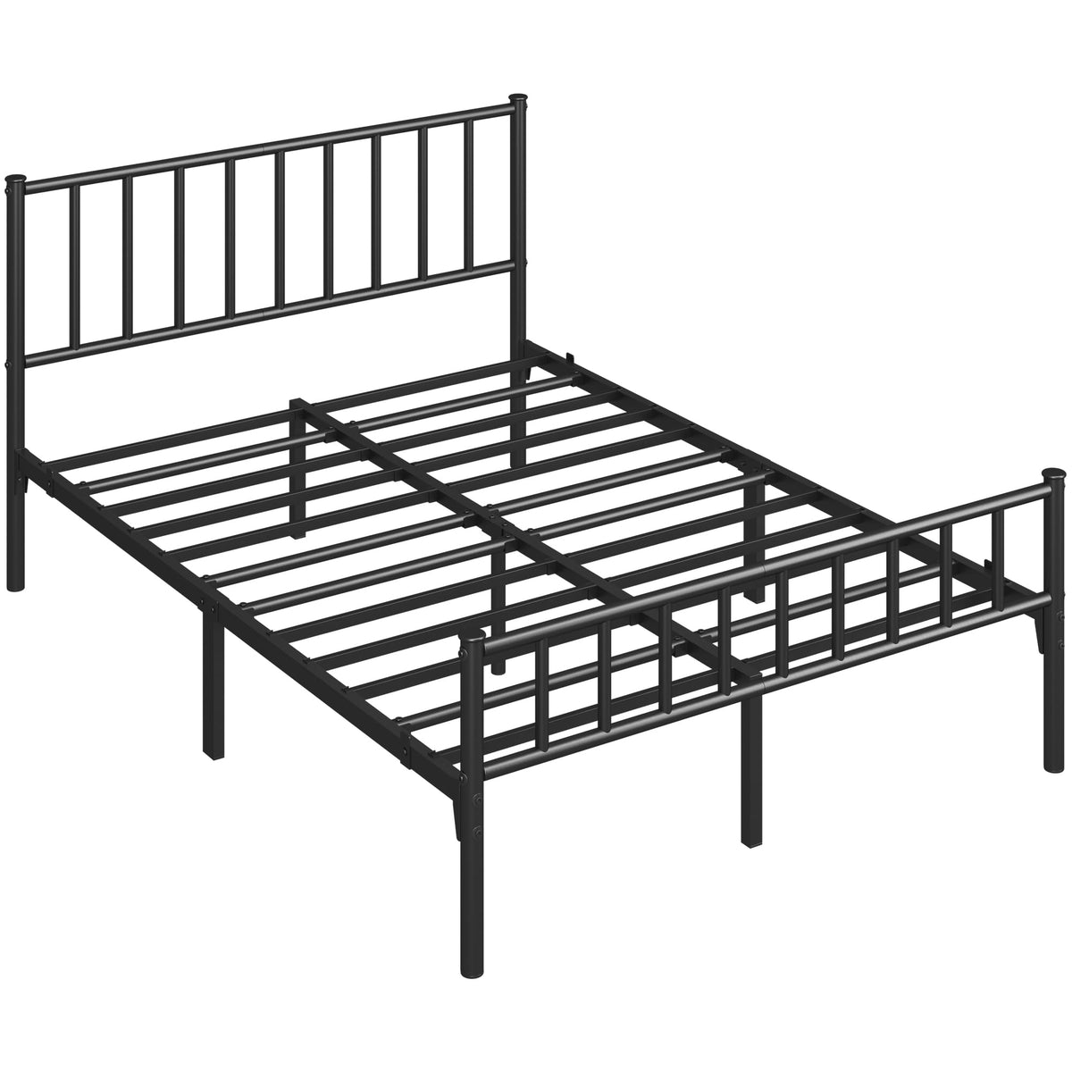 Yaheetech Twin Bed Frame Metal Platform Bed Frame Mattress Foundation with Spindle Headboard & Footboard/No Box Spring Needed/14 Inch Underbed Storage/Firm Support & Easy Set up Structure, Black
