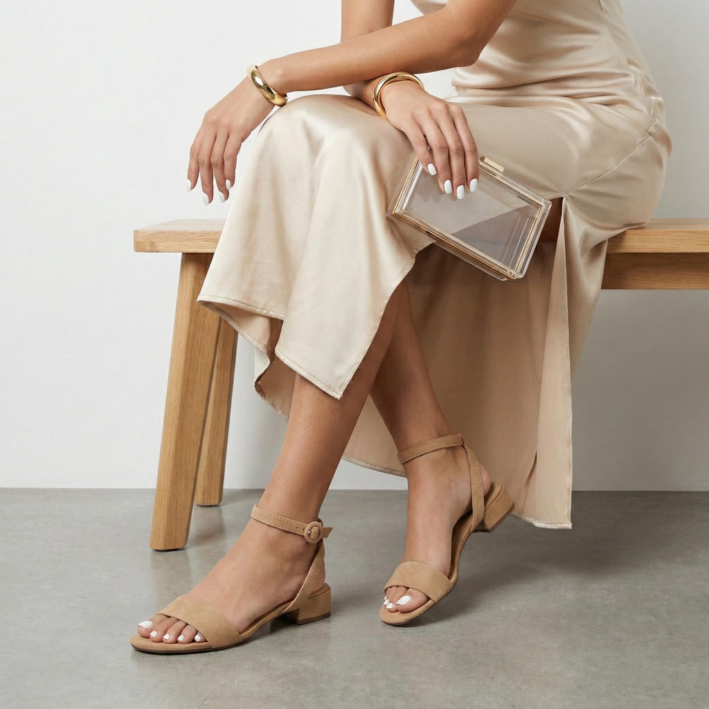 CUSHIONAIRE Women's Nila one band low block heel sandal +Wide Widths Available