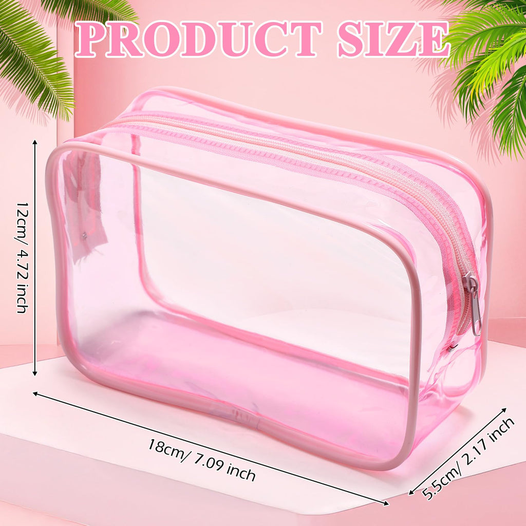 Weewooday 12 Pieces Clear Makeup Bags Cosmetic Storage Bags PVC Zipper Pouches Travel Waterproof Makeup Plastic Case for Women Organizing Toiletries Traveling Bathroom(Medium,Black)