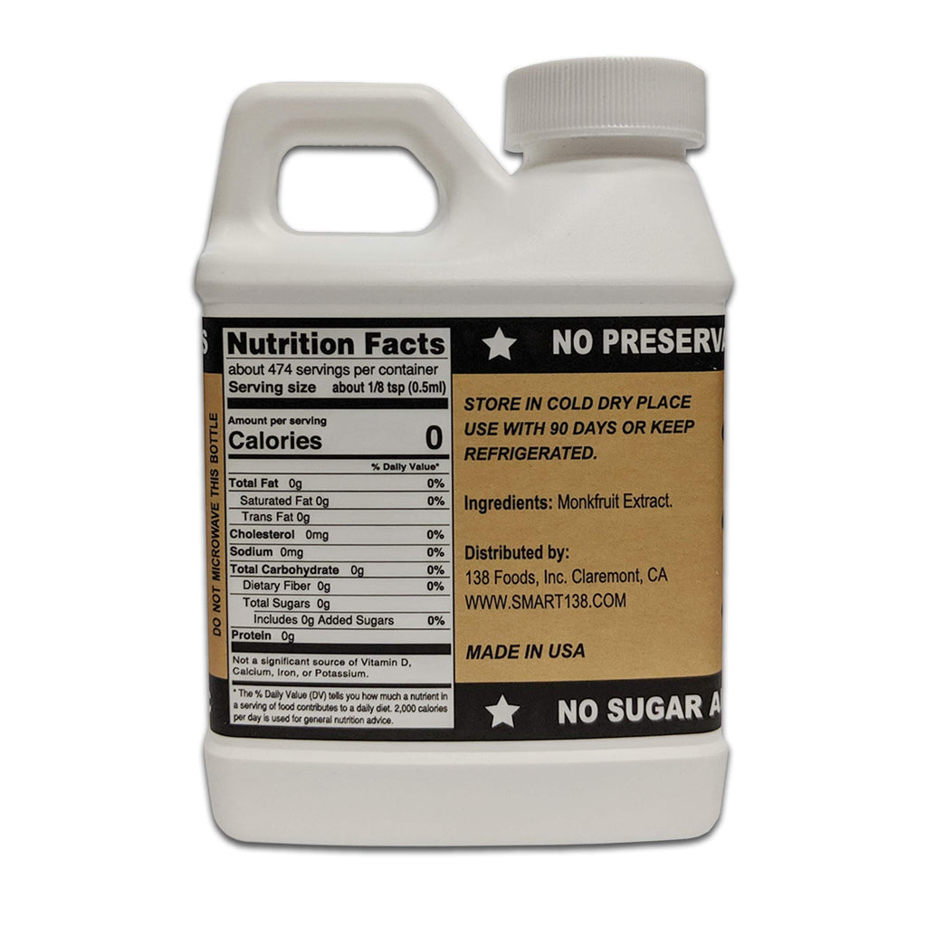 Monk Drops - 100% Monkfruit Liquid Sweetener, Zero Glycemic, Zero Calories, Zero Sugar, No Added Water, Concentrated Monk Fruit (350 Servings, 1.5 Fl Oz)