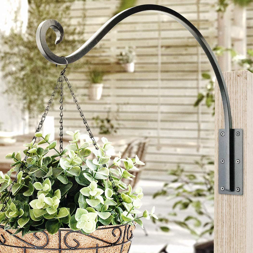 Qiang Ni Heavy-Duty Plant Hanger - 16 Inch 80lbs Metal Wall Mount Plant Bracket for Indoor Outdoor Hanging Bird Feeders, Flower Baskets, Lanterns