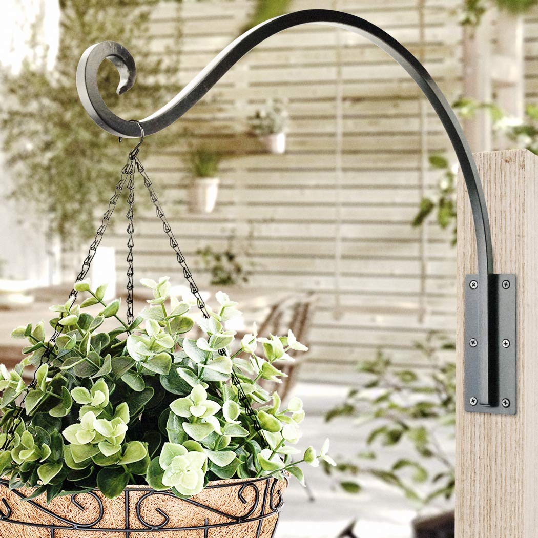 Qiang Ni Heavy-Duty Plant Hanger - 16 Inch 80lbs Metal Wall Mount Plant Bracket for Indoor Outdoor Hanging Bird Feeders, Flower Baskets, Lanterns