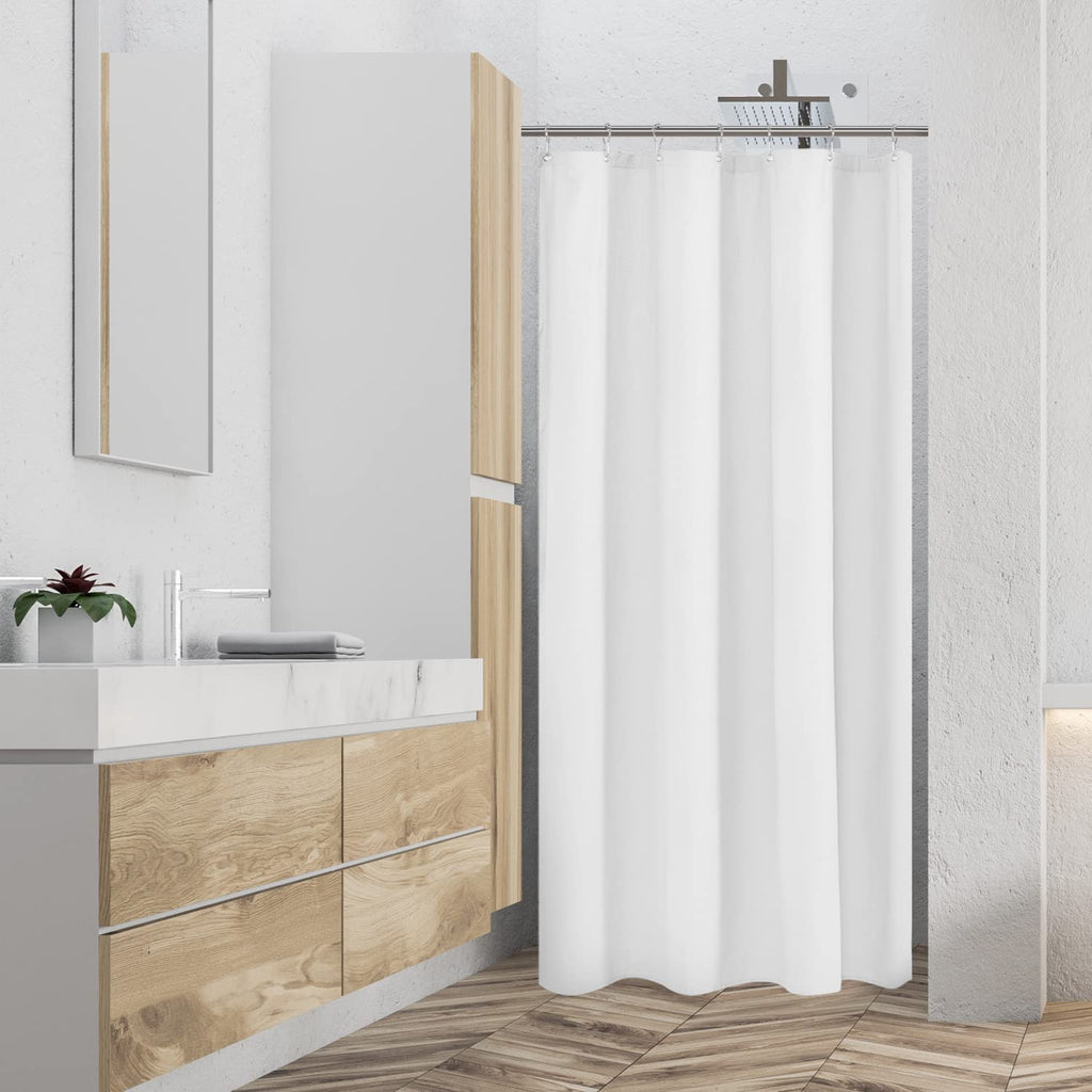 Mrs Awesome Embossed Microfiber Shower Curtain Liner 70 x 72 inches, Soft Fabric Shower Curtain Washable and Water Repellent,70x72, Cream