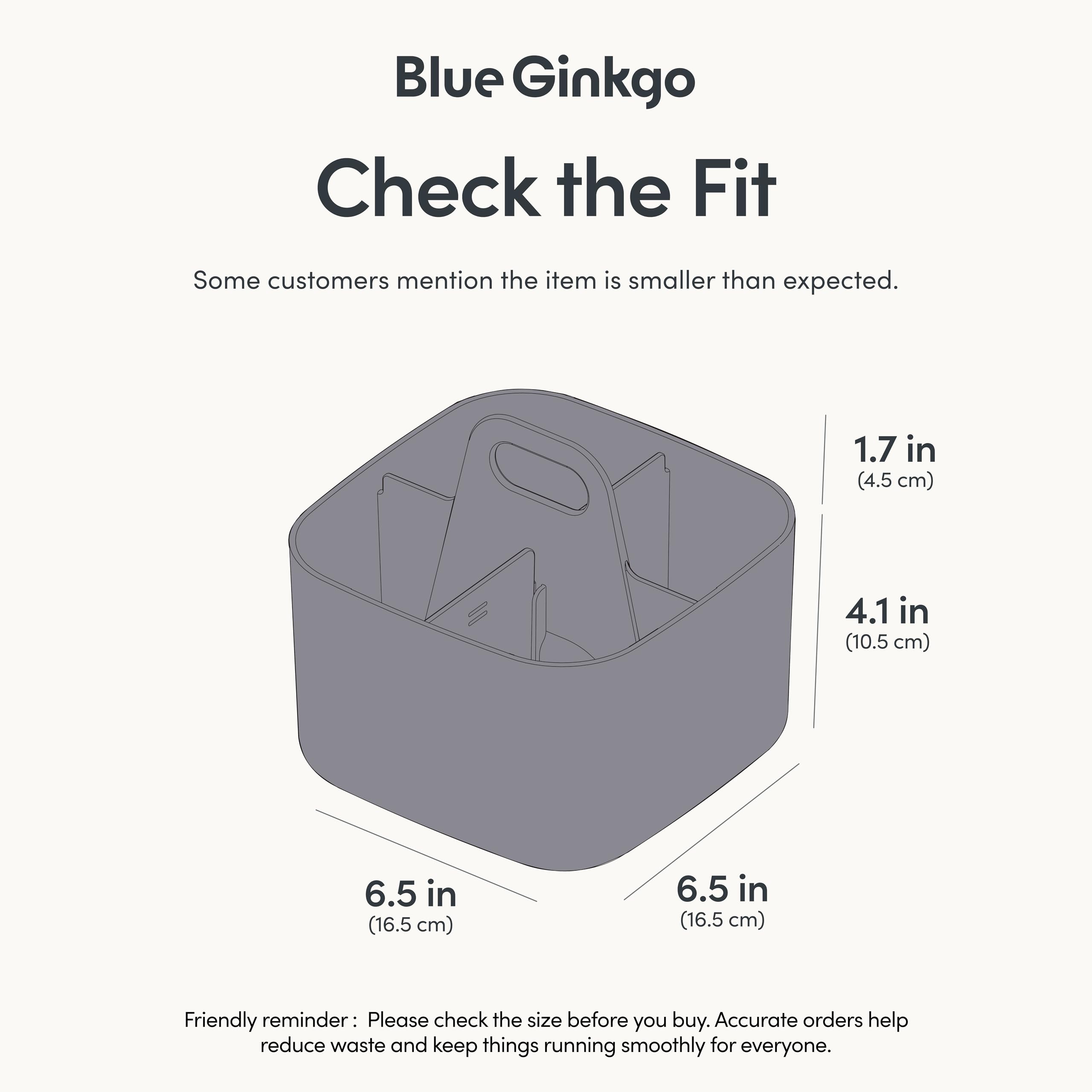 BLUE GINKGO Stackable Organizer Caddy – Korean-Made Portable Tote for Bathroom, Office, Crafts, or School Supplies (Long Rectangle, Blue)