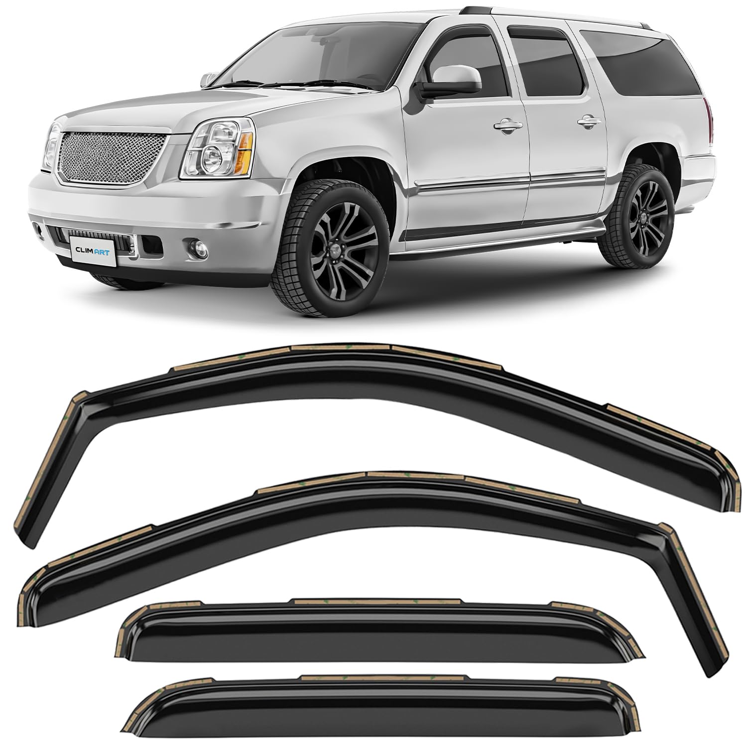 CLIM ART in-Channel Incredibly Durable Rain Guards for Honda Accord 2013-2017 Sedan, Original Window Deflectors, Vent Window Visors, Vent Deflector, 4 pcs. - 613274