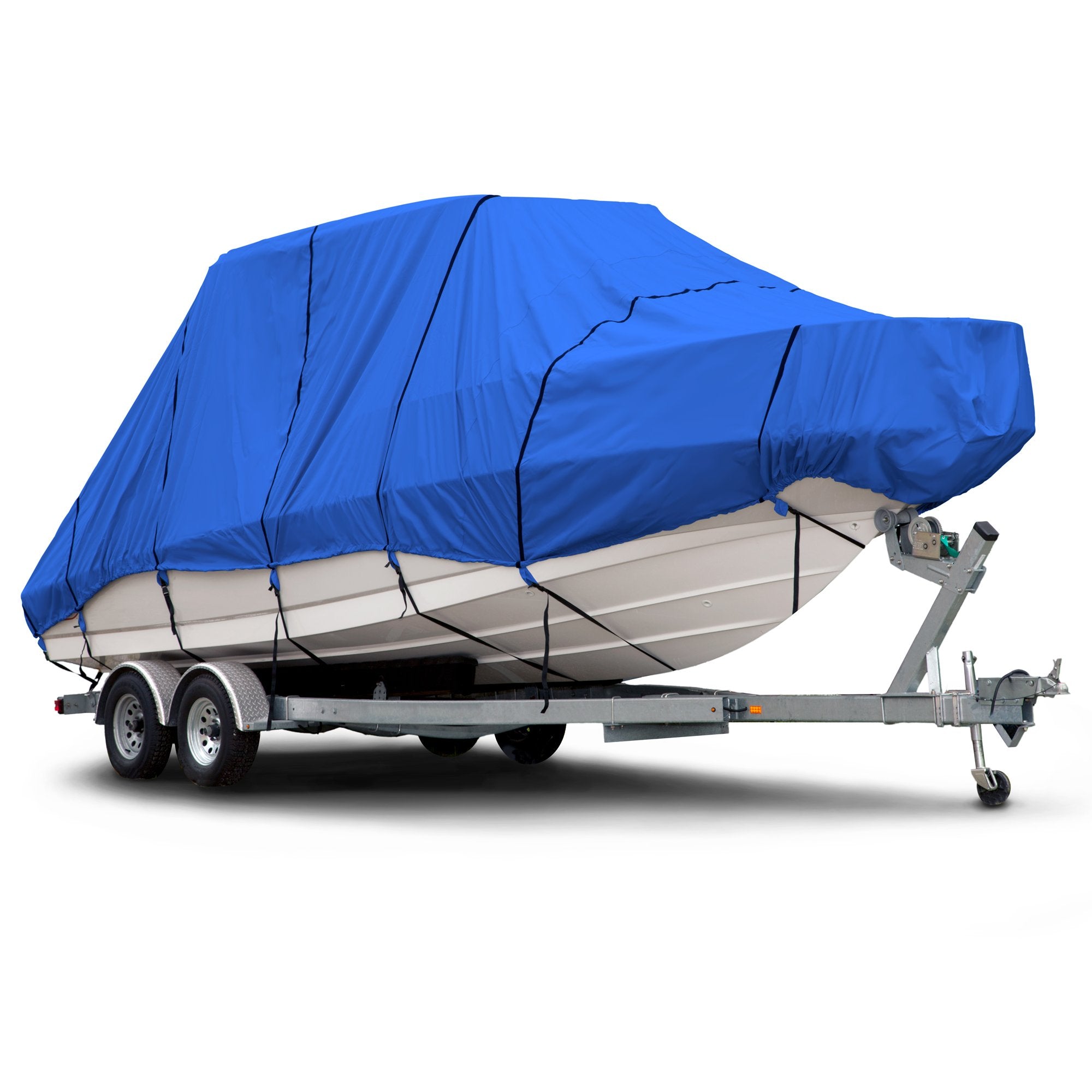 Budge B-620-X6 Blue 20'-22' Long (Beam Width up to 106") 600 Denier Waterproof Breathable Hard/T-Top Boat Cover