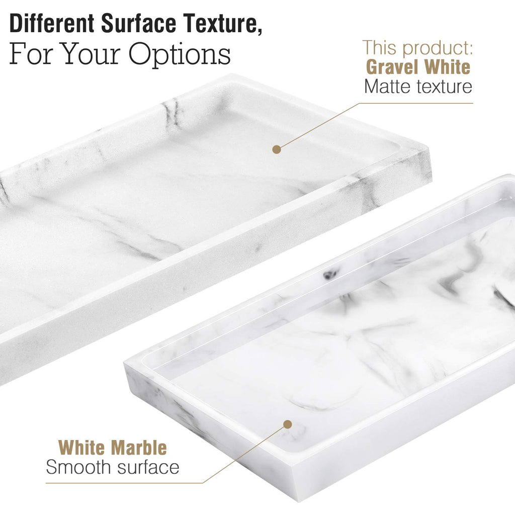 Luxspire Bathroom Vanity Tray, Resin Dresser Jewelry Ring Dish Tank Storage Kitchen Sink Countertop Organizer Plate Holder for Perfume Candles Soap Towel Plant Bathroom Accessories, M, Matte Black