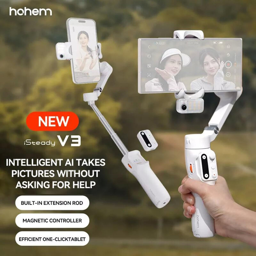 Hohem iSteady M7 Gimbal Stabilizer for iPhone,3-Axis Gimbal for Smartphone w/AI Tracking,Detachable Remote,Extendable Pole,Magnetic Light,Phone Stabilizer for Video Recording - Hohem M6 Kit Upgrade