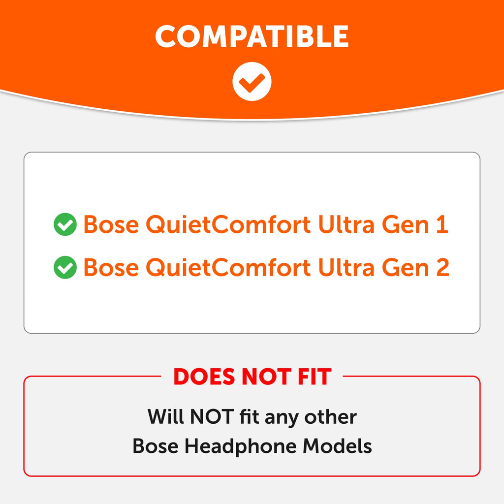 WC PadZ QC Ultra – Upgraded Replacement Earpads Compatible with Bose QuietComfort Ultra Gen 1 & Gen 2 by Wicked Cushions | Enhanced Comfort, Thickness & Durability | 90's Black