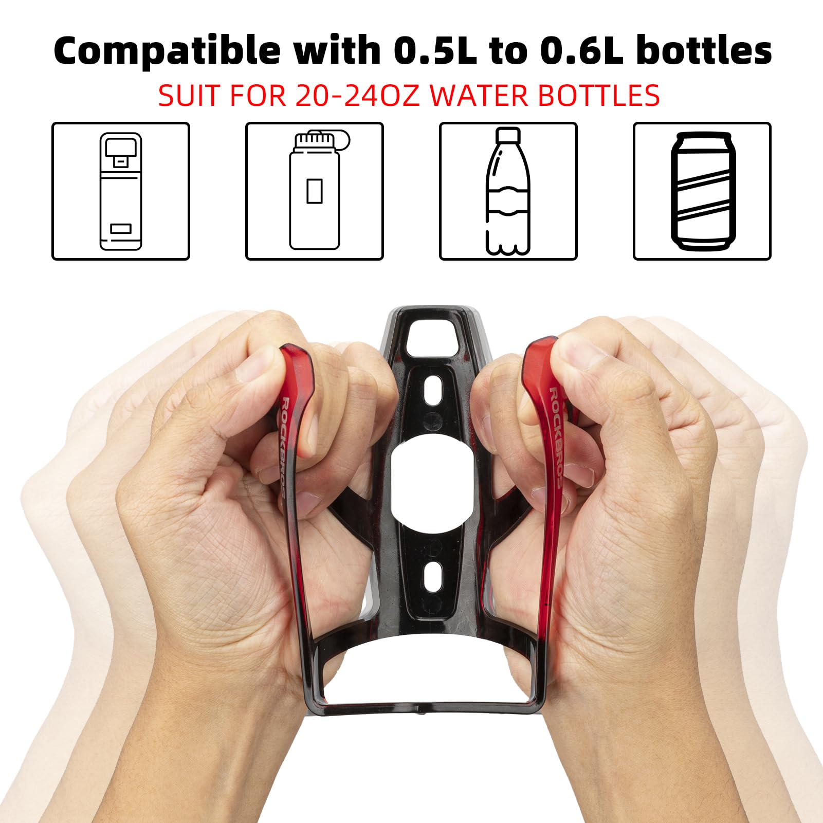 ROCKBROS Bike Water Bottle Holder Ultra-Light Bicycle Bottle Cages with Screws Tool, Universal Bike Cup Holder Rack for Road MTB Bikes…