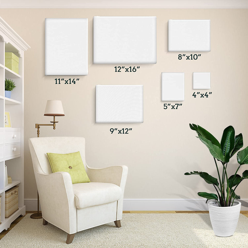 ESRICH Stretched Canvas for Painting 5x7, 48 Pack Small Canvases for Painting 5/8" Profile Primed Acid-Free Blank Painting Canvas for Kids & Artists for Decorations, Painting Parties.