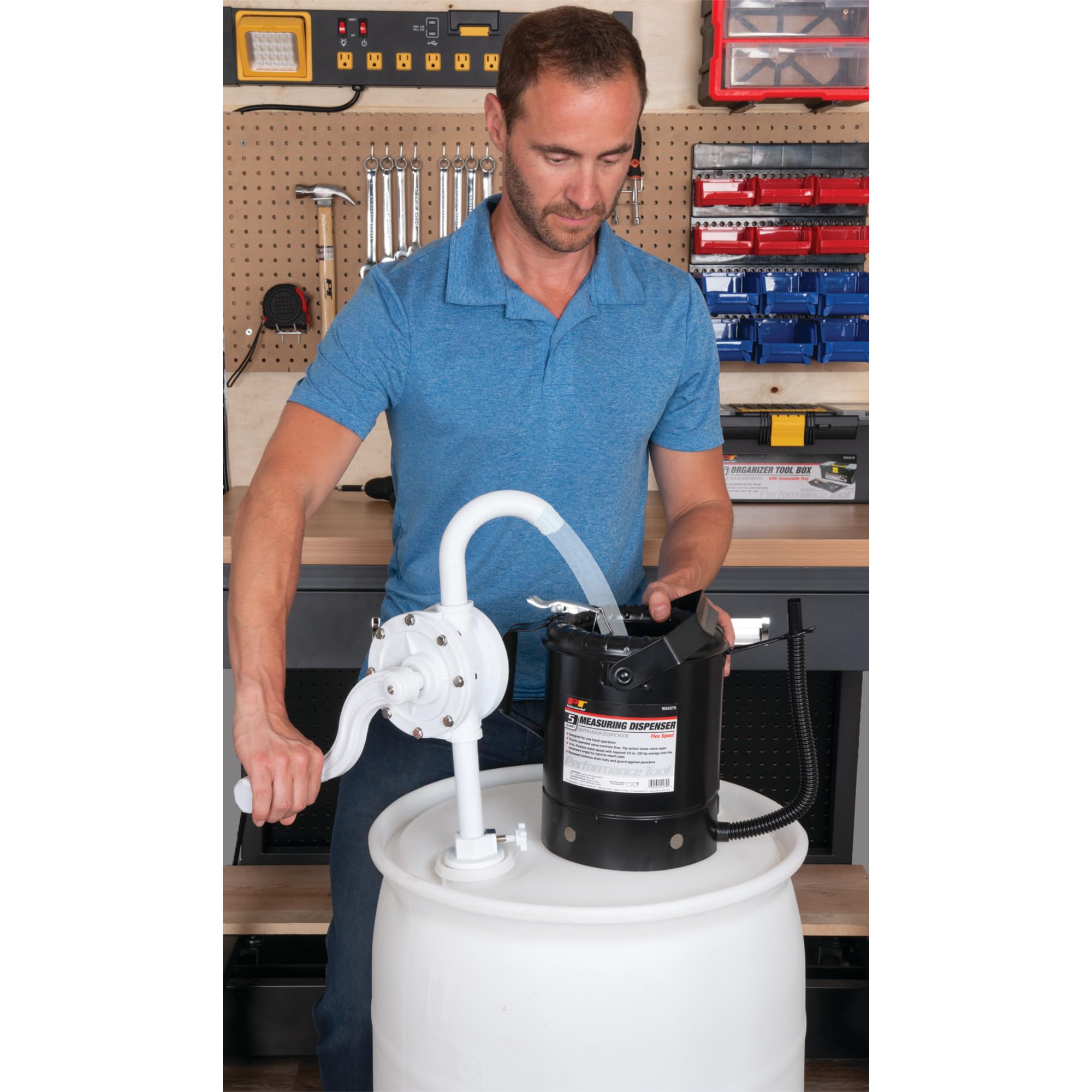 Performance Tool W54232 Lever-Action Bucket Pump for 5 Gallon Pails, Black