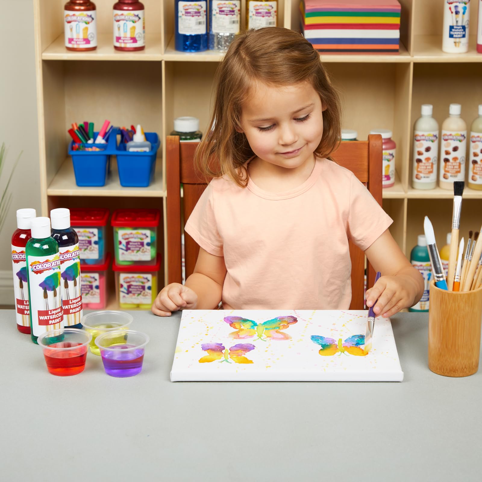 Colorations Paraben-Free Glitter Liquid Watercolor Paint, Set of 8 Vibrant Colors, 8 fl oz, Non-Toxic and Made in The USA