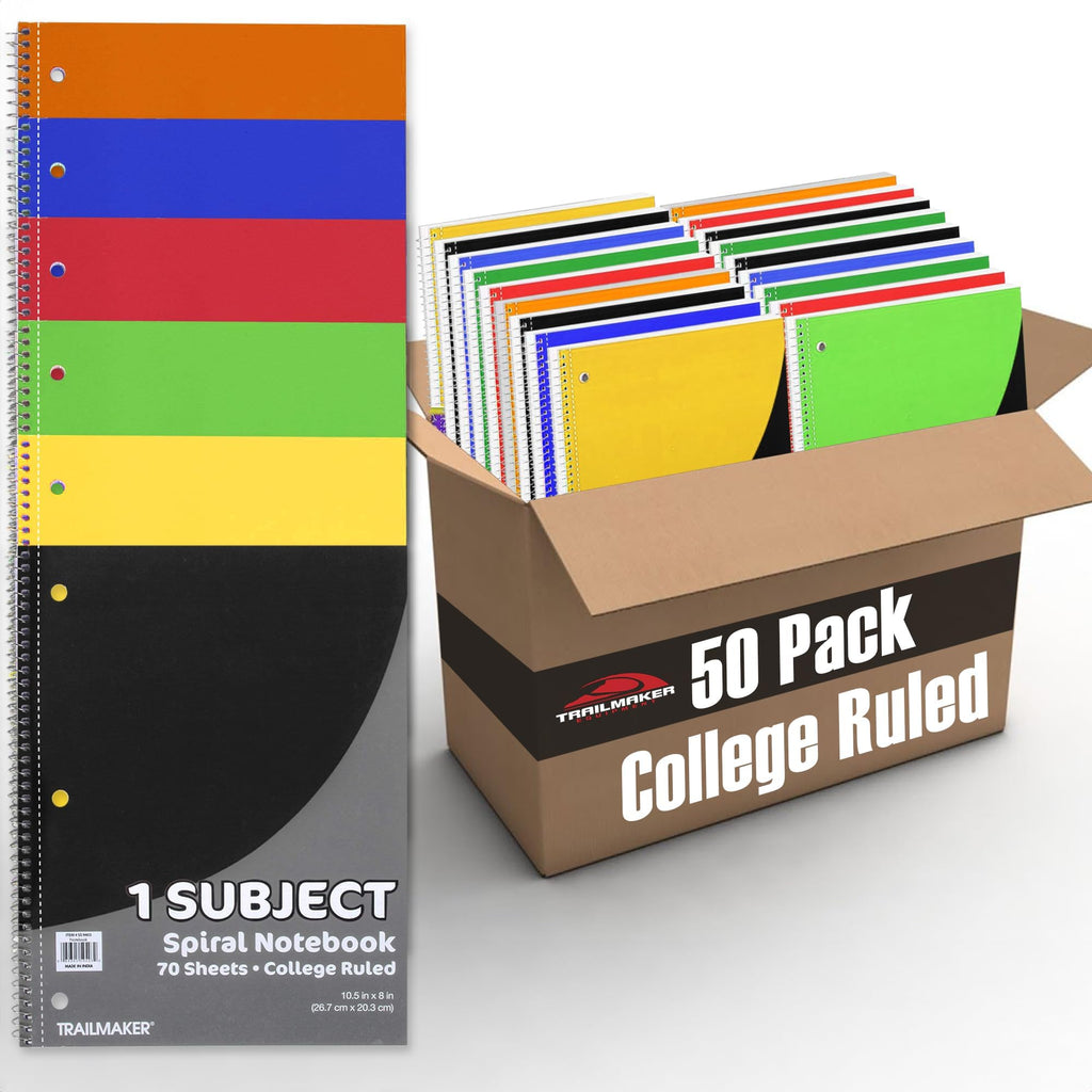 Trail maker Bulk Notebooks (2000 Pack), One Subject Notebooks College Ruled, 140 Pages (70 Sheets),Spiral Bulk Notebooks for Kids, School Supplies, Journaling, Note Taking, Students, and Work