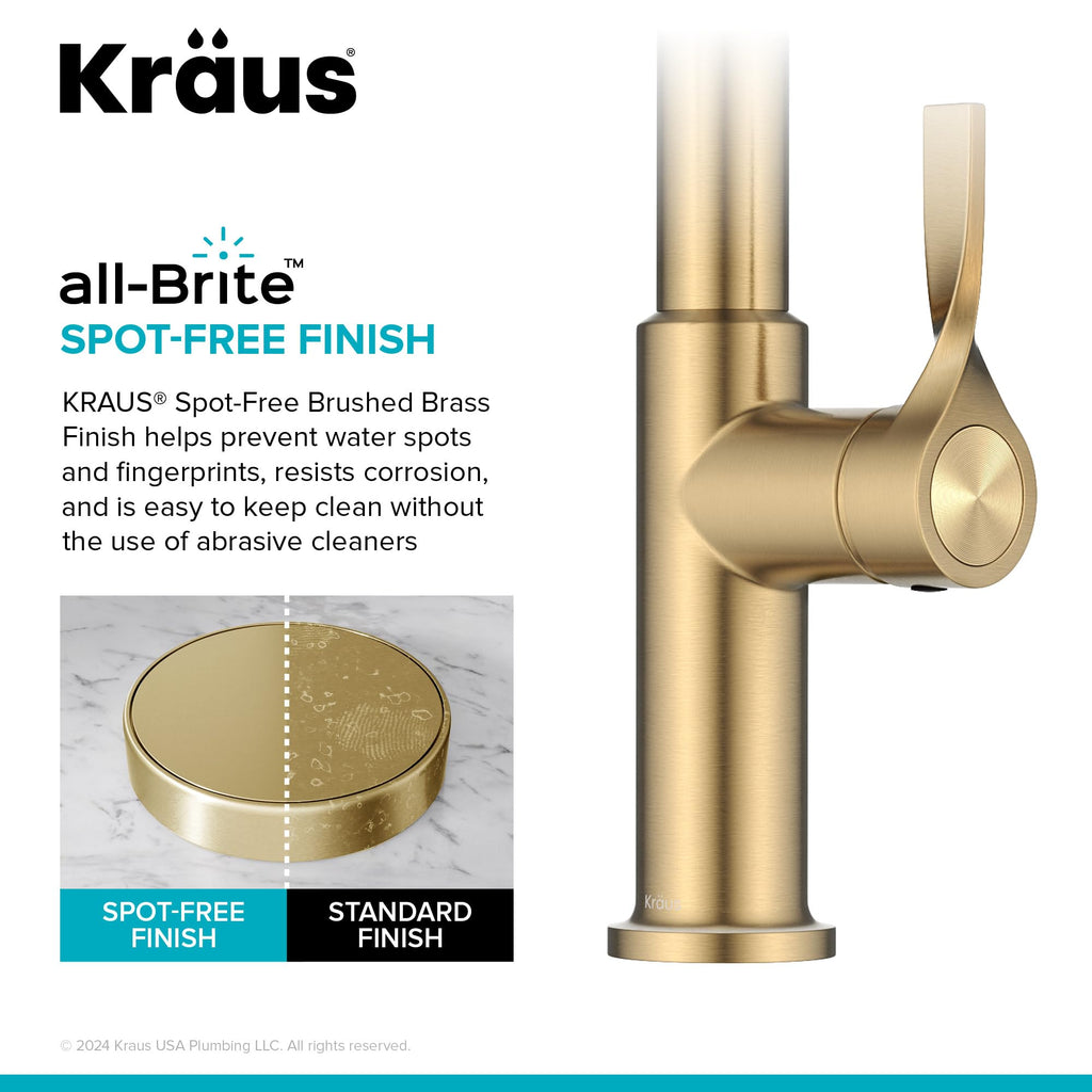 KRAUS Torak Pull Down Kitchen Faucet in Matte Black with Commercial Style Spring Spout, 2 Function Sprayer, Pre-Attached Water Lines, and Mounting Hardware, KPF-2635MB