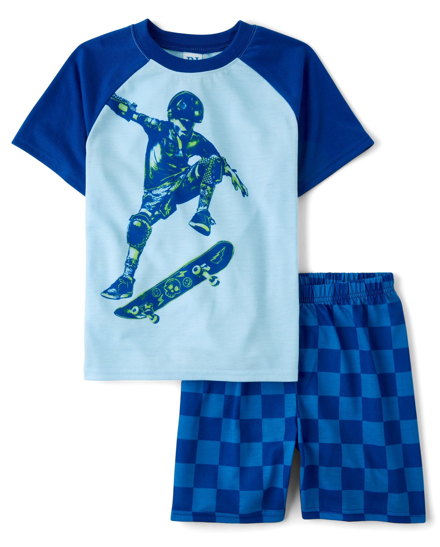 The Children's Place boys Short Sleeve Top and Shorts,2 Piece Pajama Set