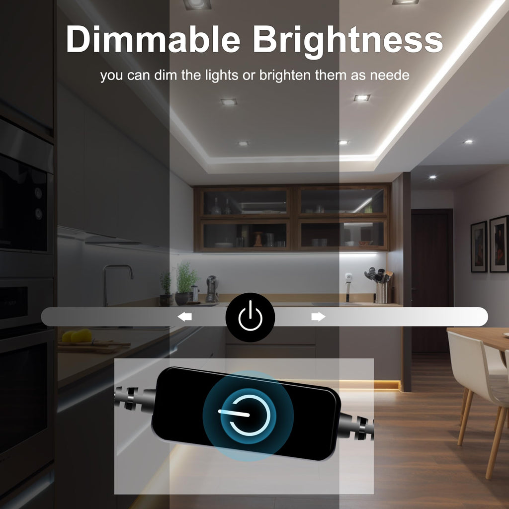 Pandery COB LED Strip,LED Strip Lights 3M/9.84ft,Touch Dimmable LED Strips,CRI90+,2700K Warm White cob led,960LEDs,24V LED Tape Lights,Indoor for Bedroom, Kitchen, TV, Mirror,Cabinet