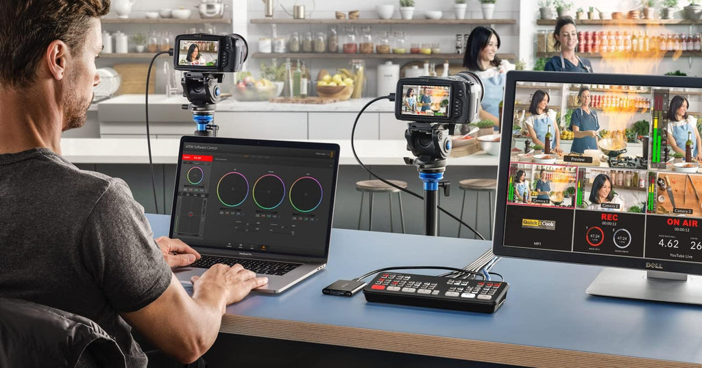 Blackmagic Design ATEM Mini Extreme HDMI Live Stream Switcher Bundle with 6’ HDMI Cable, 7’ Cat5e Cable, and 5-Pack of SolidSignal Cable Ties (SWATEMMINICEXT)