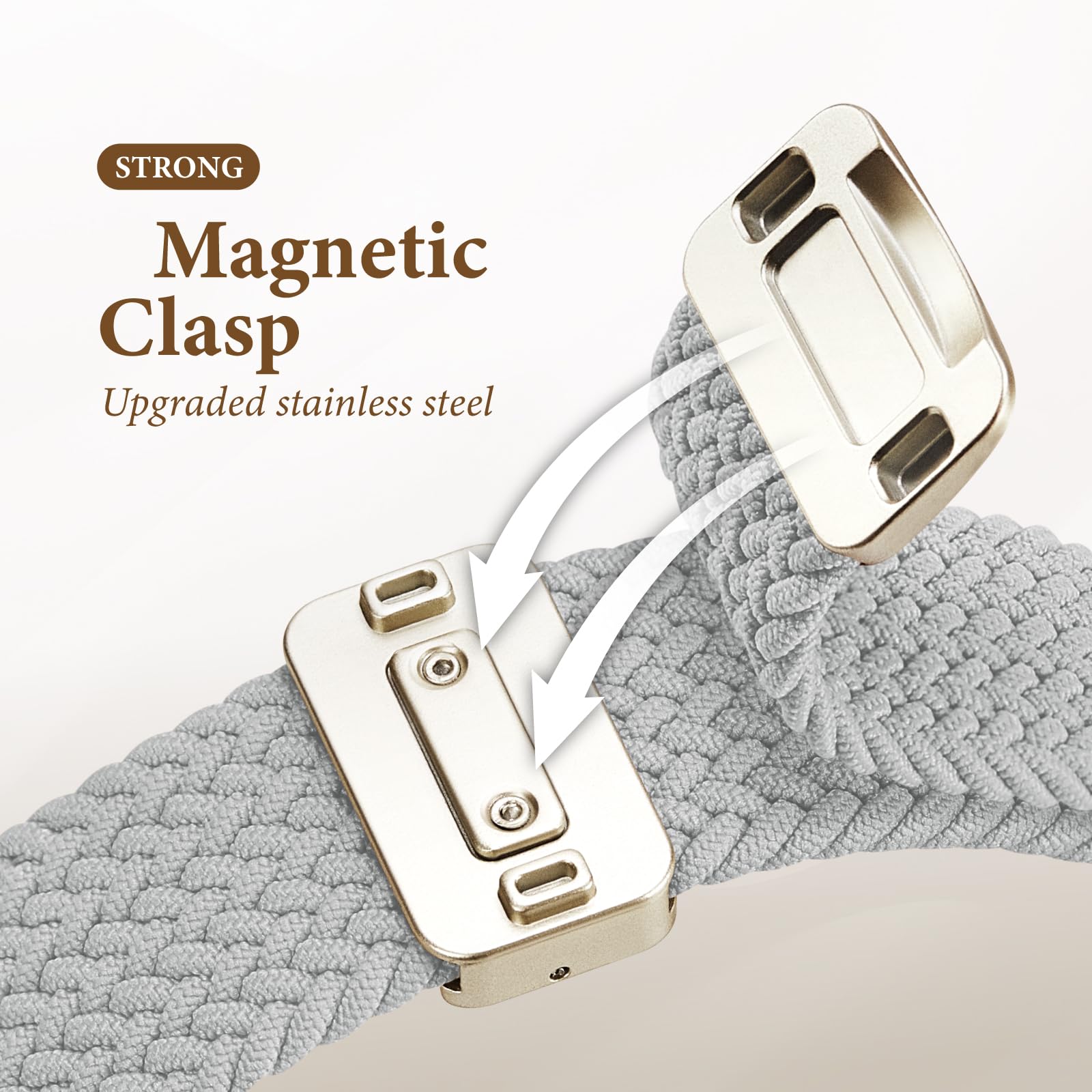 Braided Stretchy Bands with Magnetic Clasp Compatible for Apple Watch Band 38mm 40mm 41mm 42mm 44mm 45mm 46mm 49mm Women Men, Nylon Sport Solo Loop for iWatch Series 11 10 9 8 7 6 5 4 3 Ultra 3 2 1 SE