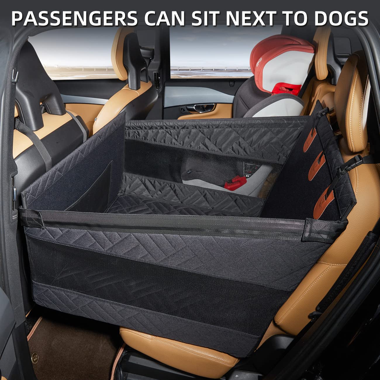 TKYZ Medium Dog Car Seat,Back Seat Extender for Dogs,Waterproof Large Dog Seat Cover for Backseat, Pet Bed for Car Hammock(Black-s)