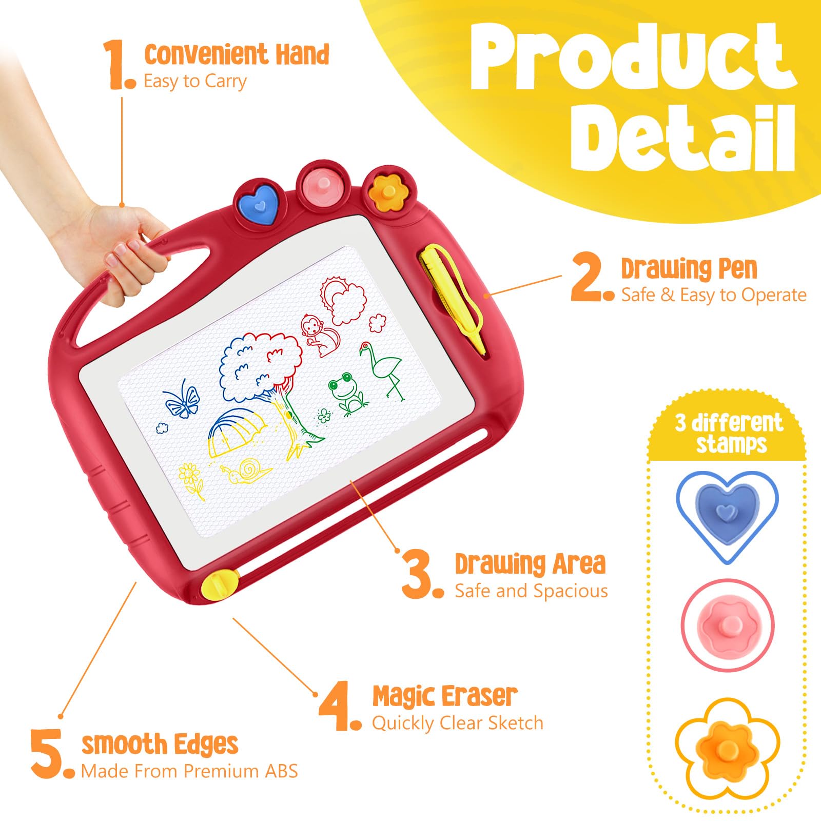 Magnetic Drawing Board, Toddler Toys for Age 1 2 3 Boys Girls, Toddler Drawing Board, Birthday Easter Christmas Halloween Kids Toy Gifts for Boys and Girls