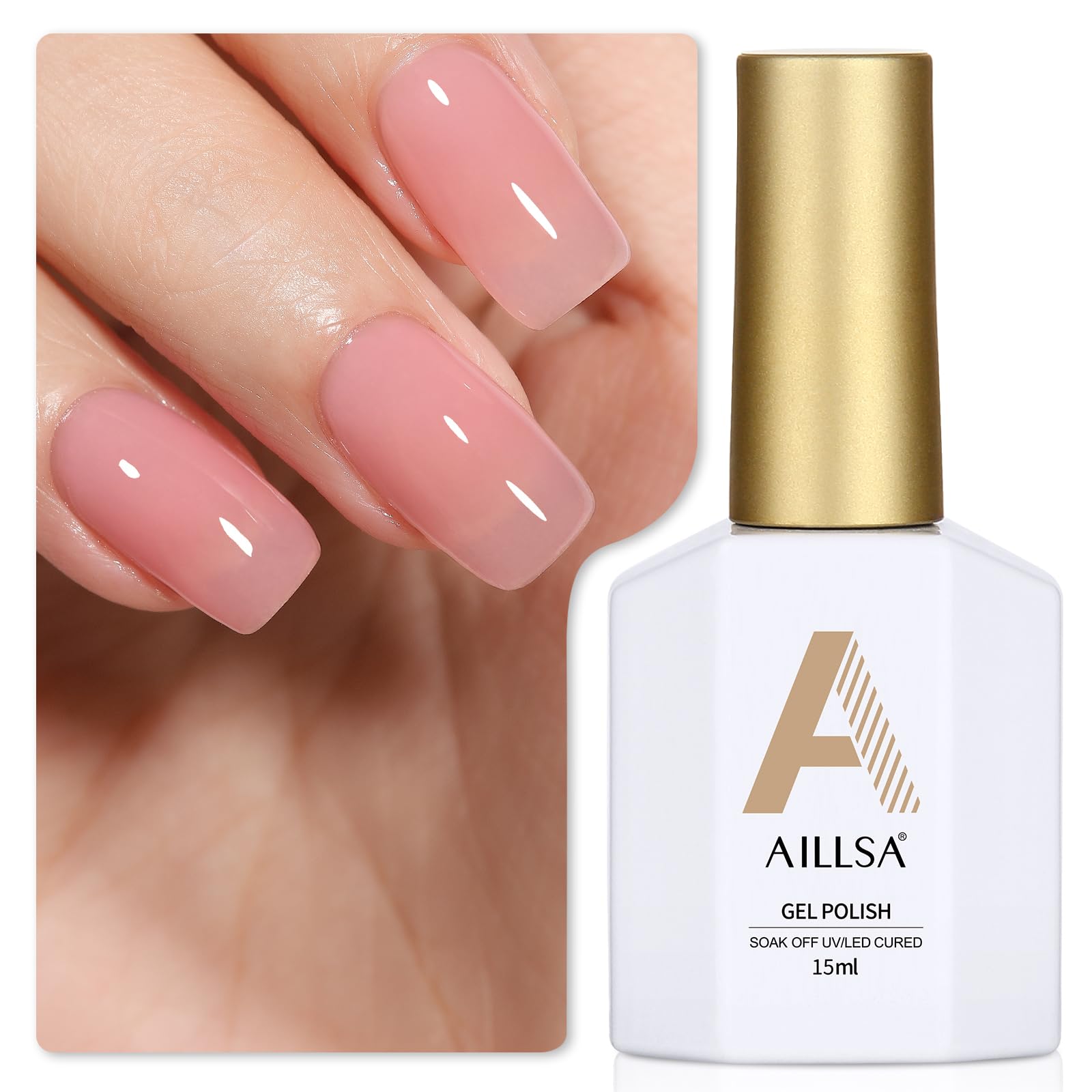 AILLSA Red Gel Nail Polish Ruby Red Gel Polish Bright Rose Color Polish Apple Candy Nails Long Lasting Soak Off U V Gels Nail Polish Nail Art Manicure Salon at Home 0.51 Fl Oz
