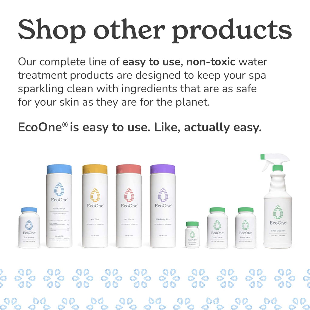 EcoOne Spa Monthly | Gentle All-Natural Spa Treatment | Conditioning Hot Tub, Pool, & Spa Cleaner | Above, In-Ground, or Inflatable Hot Tub Cleaner Stabilizes pH & Alkalinity, 8 Oz, (1-Pack)