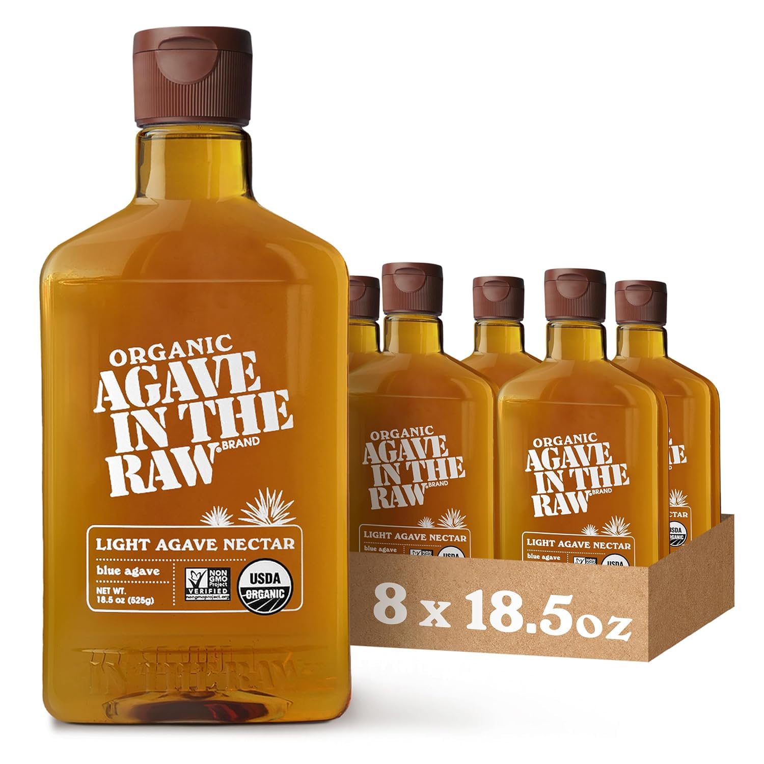 Agave In The Raw, Organic Agave Nectar, 18.5 oz | Made With Organic Blue Agave From Mexico, USDA Organic, Non-GMO Project Verified, Kosher Vegan and Low Glycemic Index