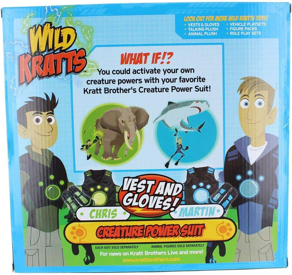 Wild Kratts Chris Creature Power Suit Costume- Size Small 4-6- Vest, Gloves, and 2 Creature Power Discs