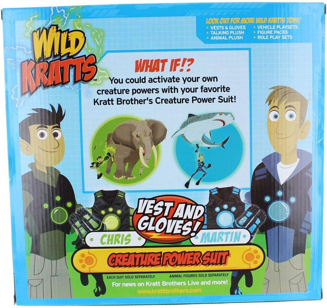 Wild Kratts Chris Creature Power Suit Costume- Size Small 4-6- Vest, Gloves, and 2 Creature Power Discs