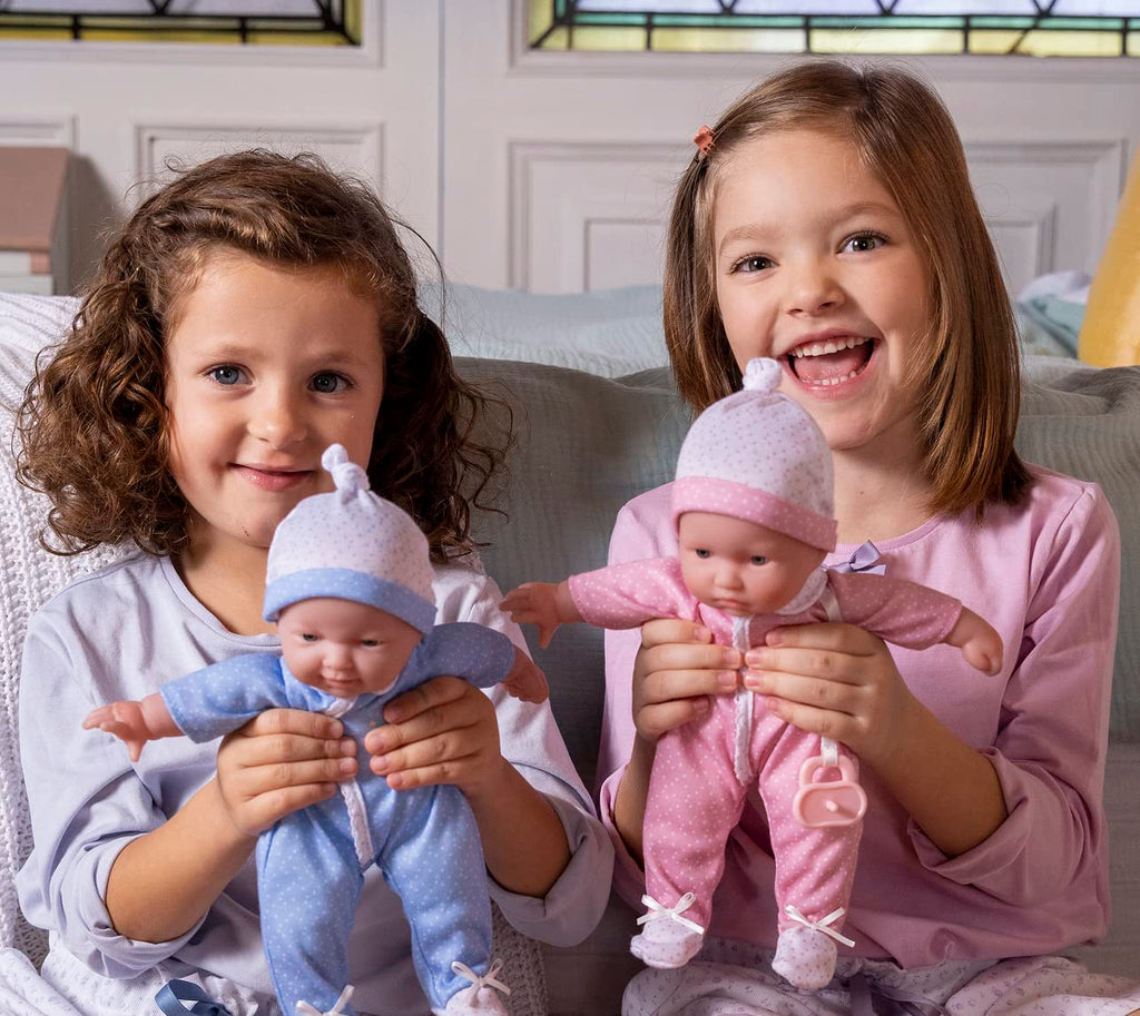 JC Toys La Baby Caucasian Baby Doll Set – 11 Inch Soft Body Doll with Accessories Including a Removable Blue Outfit – Small Baby Doll Toy for Children 12 Months and Older