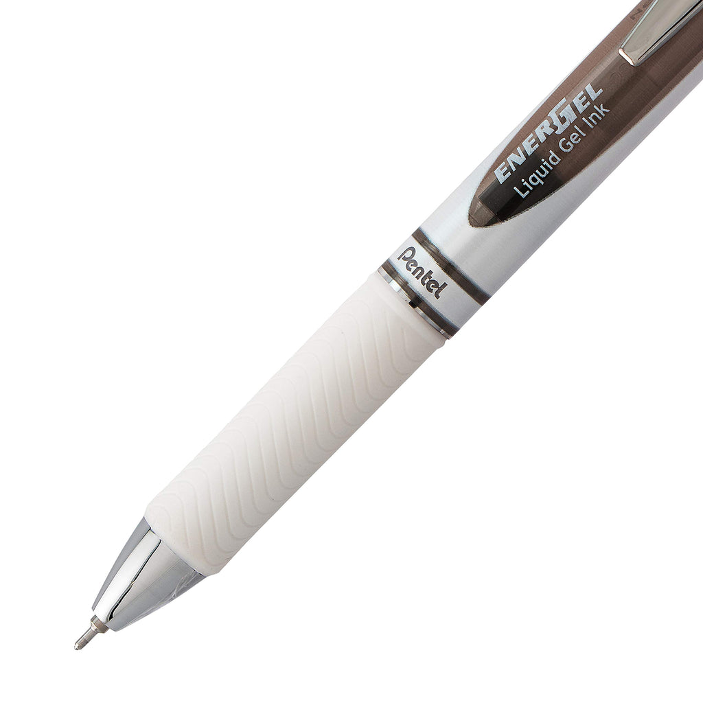 Pentel EnerGel Pearl RTX Retractable Liquid Gel Pen, (0.7mm), Medium Line, Needle Tip, Black Ink, Pack of 2 (BLN77WBP2A)