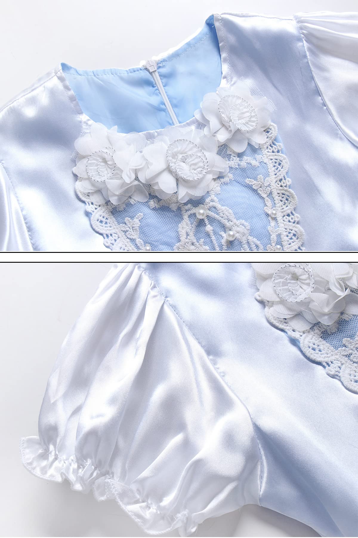MYZLS Cinderella Princess Dress Girls Fancy Party Costume Christmas Cosplay Dress Up Outfit for 3-8 Years