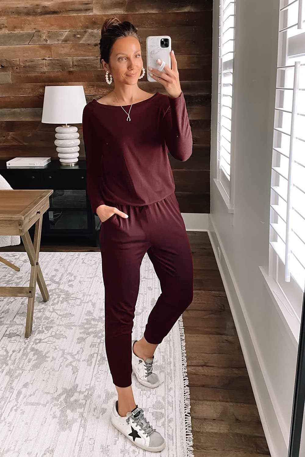 PRETTYGARDEN Jumpsuits for Women Casual 2026 Fall Long Sleeve Off Shoulder Rompers One Piece Travel Outfits Fashion Clothing