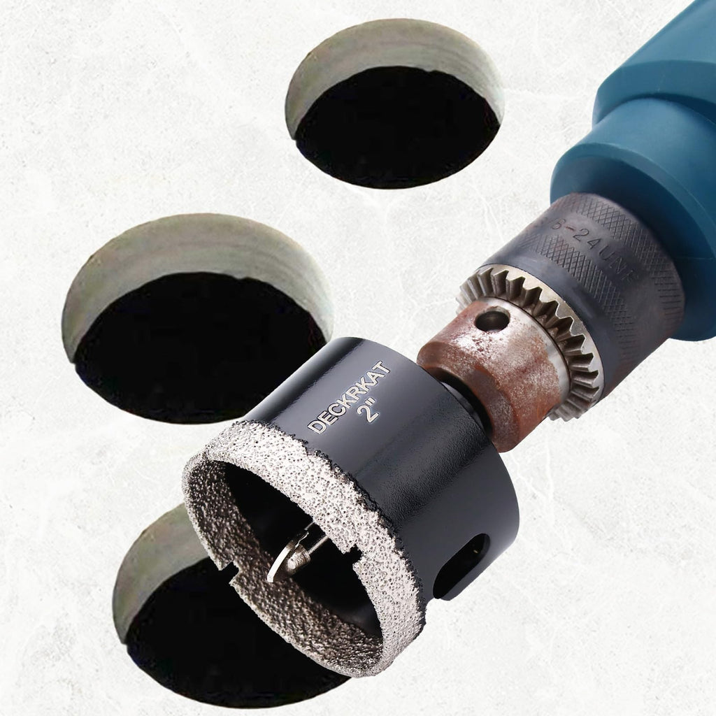1 Inch Diamond Hole-Saw Bits with Pilot Drill Bit - 2pc 1" Diamond Tipped Tile Hole Saws with Guiding Bit Accurate Drilling for Porcelain Tile Ceramic Pottery Granite Stone Glass Bottles 25mm
