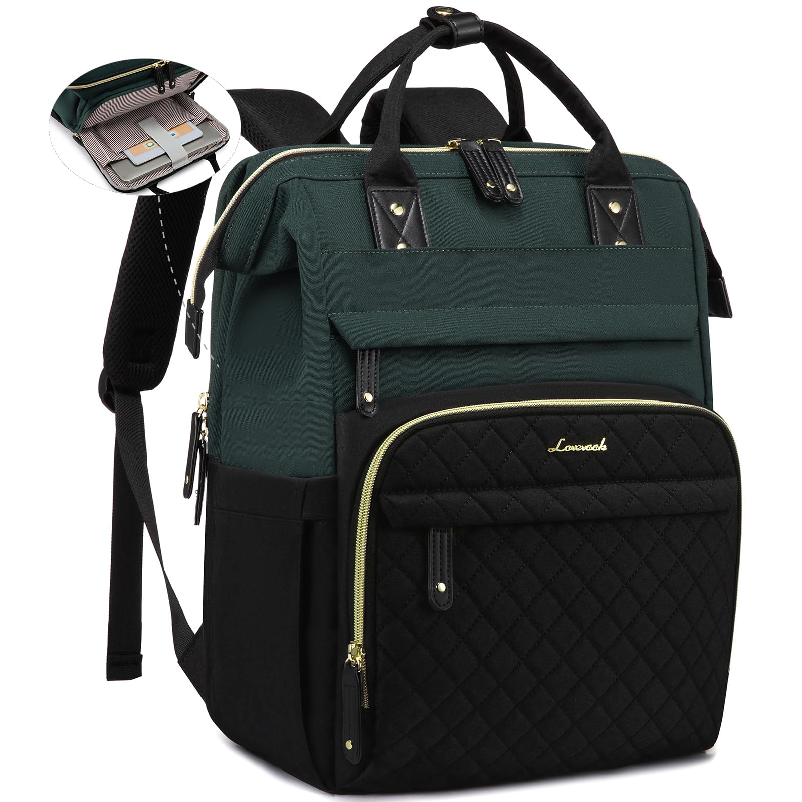 LOVEVOOK Laptop Backpack for Women, 15.6 inch Waterproof Nurse Bag Teacher Work Backpack Purse for Women, Travel Computer Backpack for College Office Business Ladies