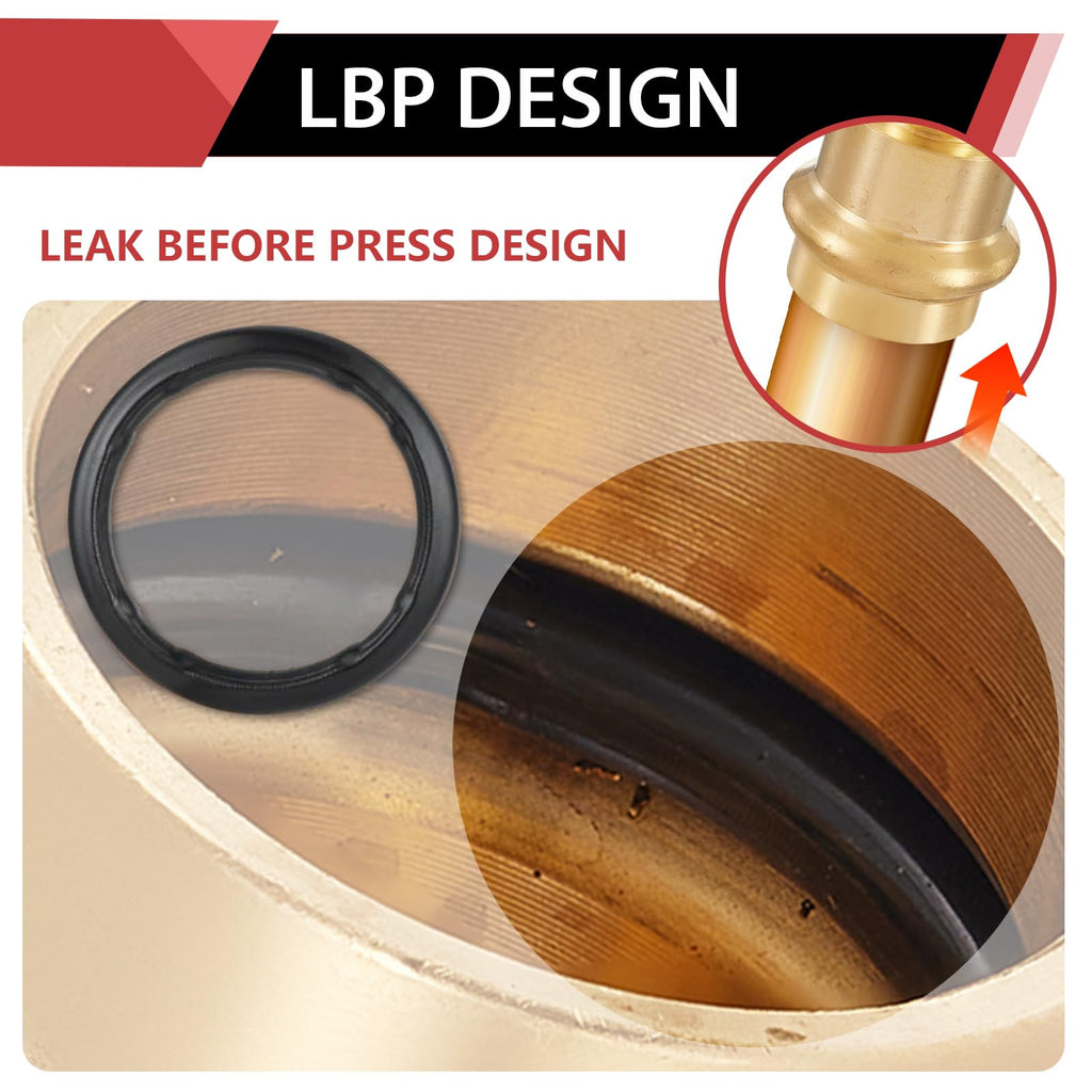 (Pack of 2) EFIELD 1" Copper Press X 1" PEX Crimp Coupling Brass Adapters For Copper and Pex Pipe Connection,(PEX1807388-2PCS)
