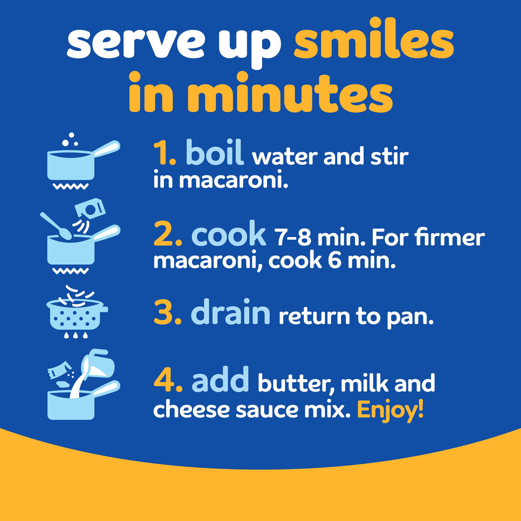 Kraft Mac and Cheese, 4 Boxes, for Easy Dinner or Dinner Sides, Original Flavor, No Artificial Flavors, Preservatives or Dyes, 7.25 oz