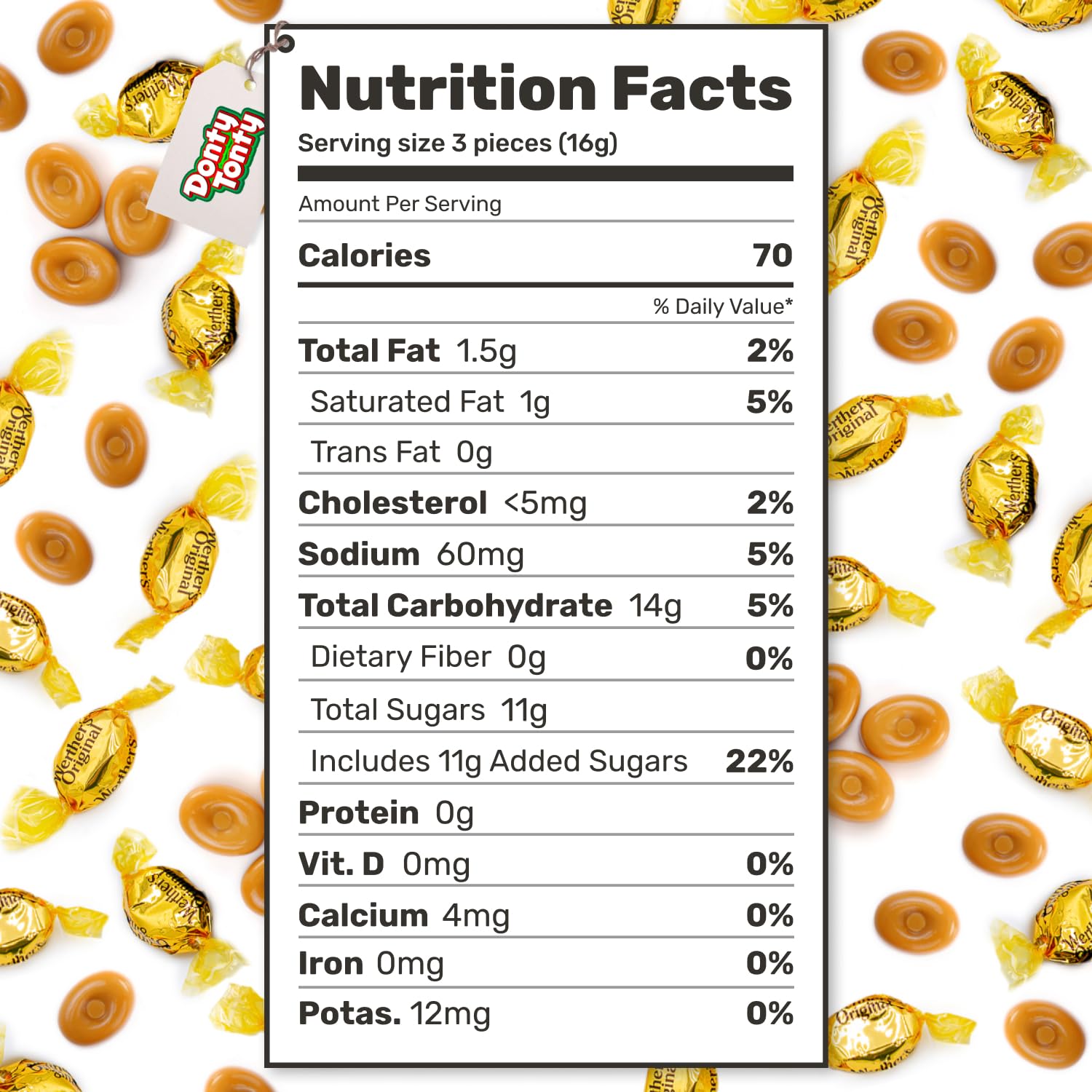 ORIGINAL Caramel Hard Candy 1 lb – Bulk Bag, Classic Cream and Caramel Flavors, Individually Wrapped (82 Pieces)
