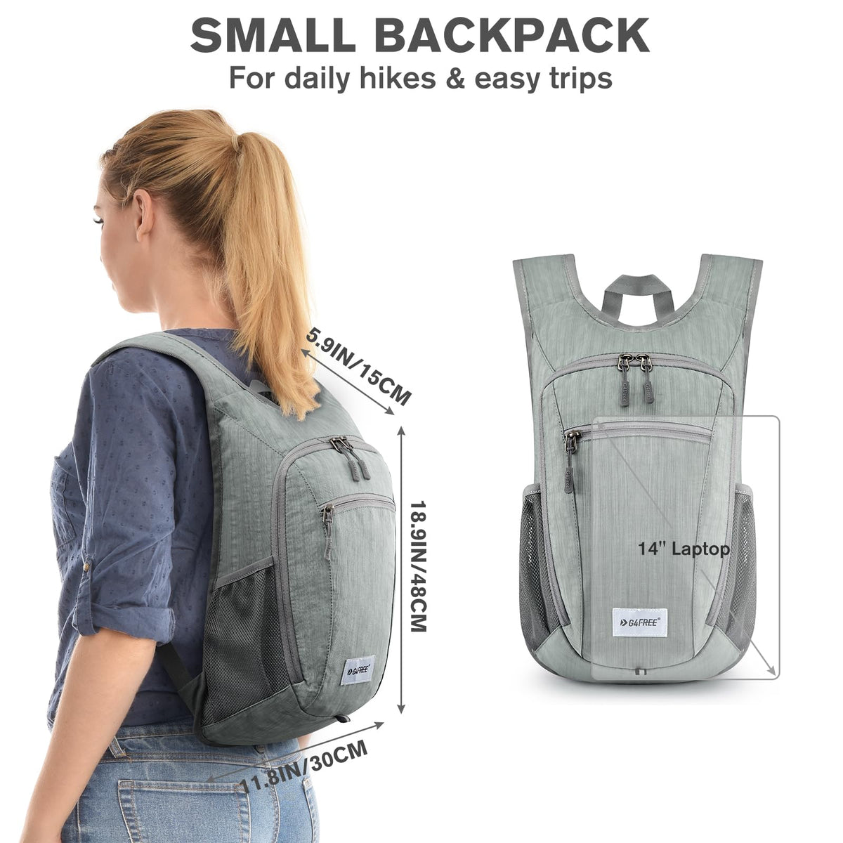 G4Free 10L/15L Hiking Backpack Lightweight Packable Hiking Daypack Small Travel Outdoor Foldable Shoulder Bag