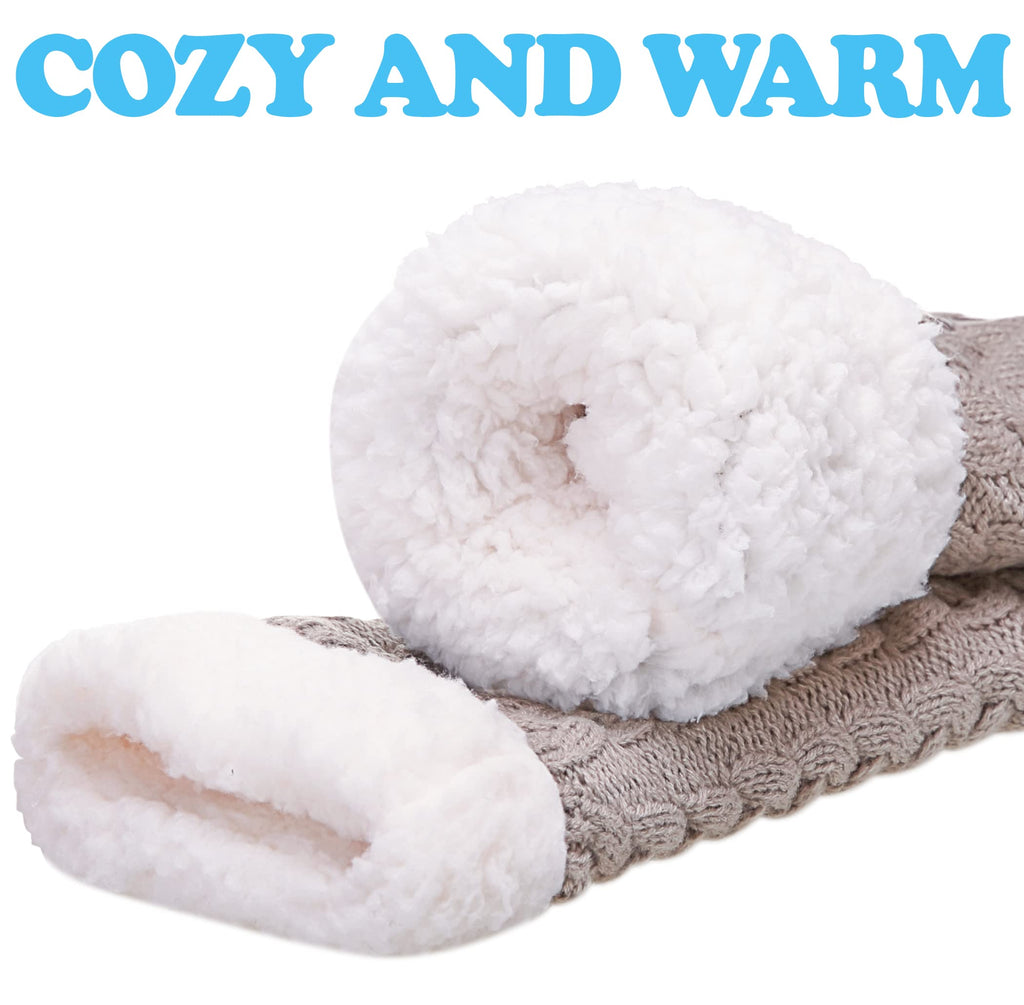 SDBING Women's Winter Super Soft Warm Cozy Fleece Lined Fuzzy Slipper Socks with Grippers