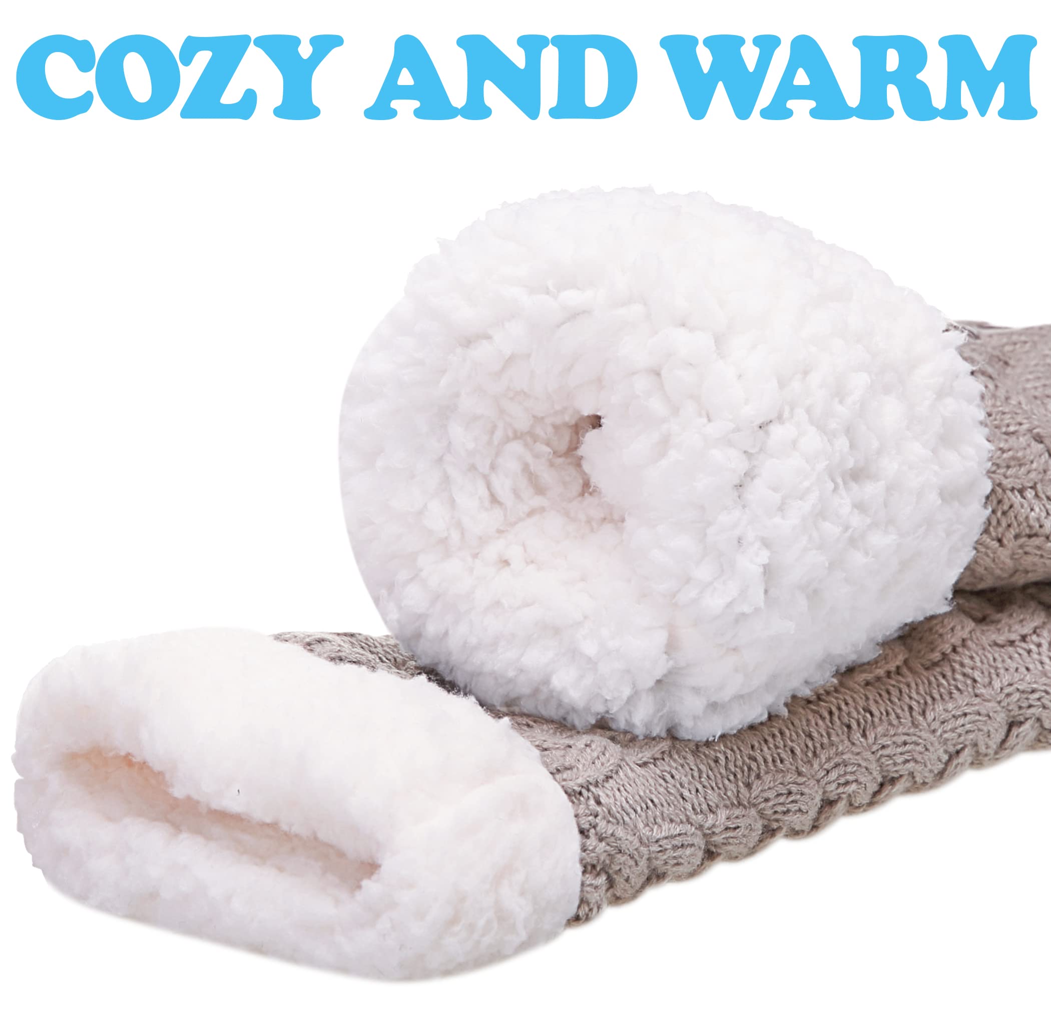 SDBING Women's Winter Super Soft Warm Cozy Fleece Lined Fuzzy Slipper Socks with Grippers