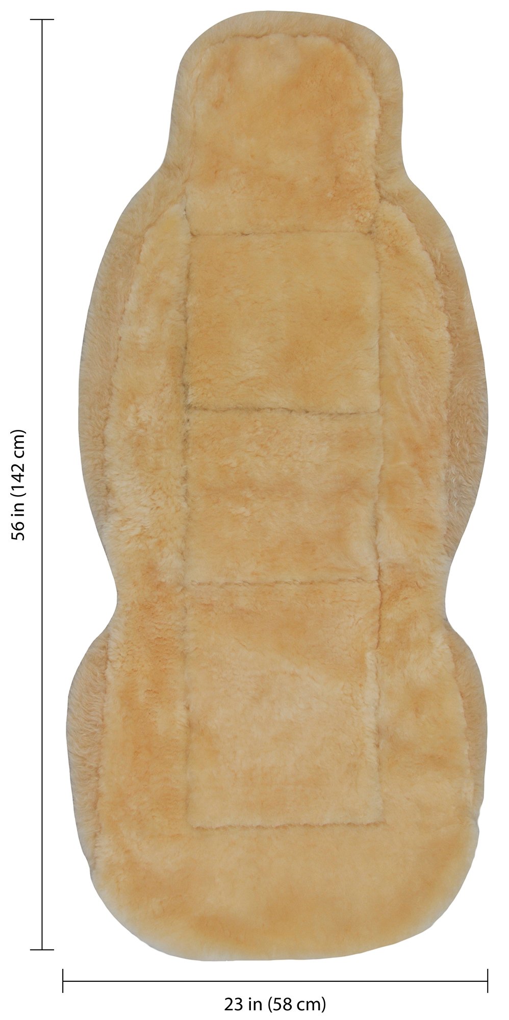 Eurow Australian Merino Sheepskin Car Seat Cover, Plush Universal Fit for Most Vehicles, Summer Cool & Winter Warm, Side Airbag Safe, Easy Installation, 56 x 23 Inches, Single Seat, Beige