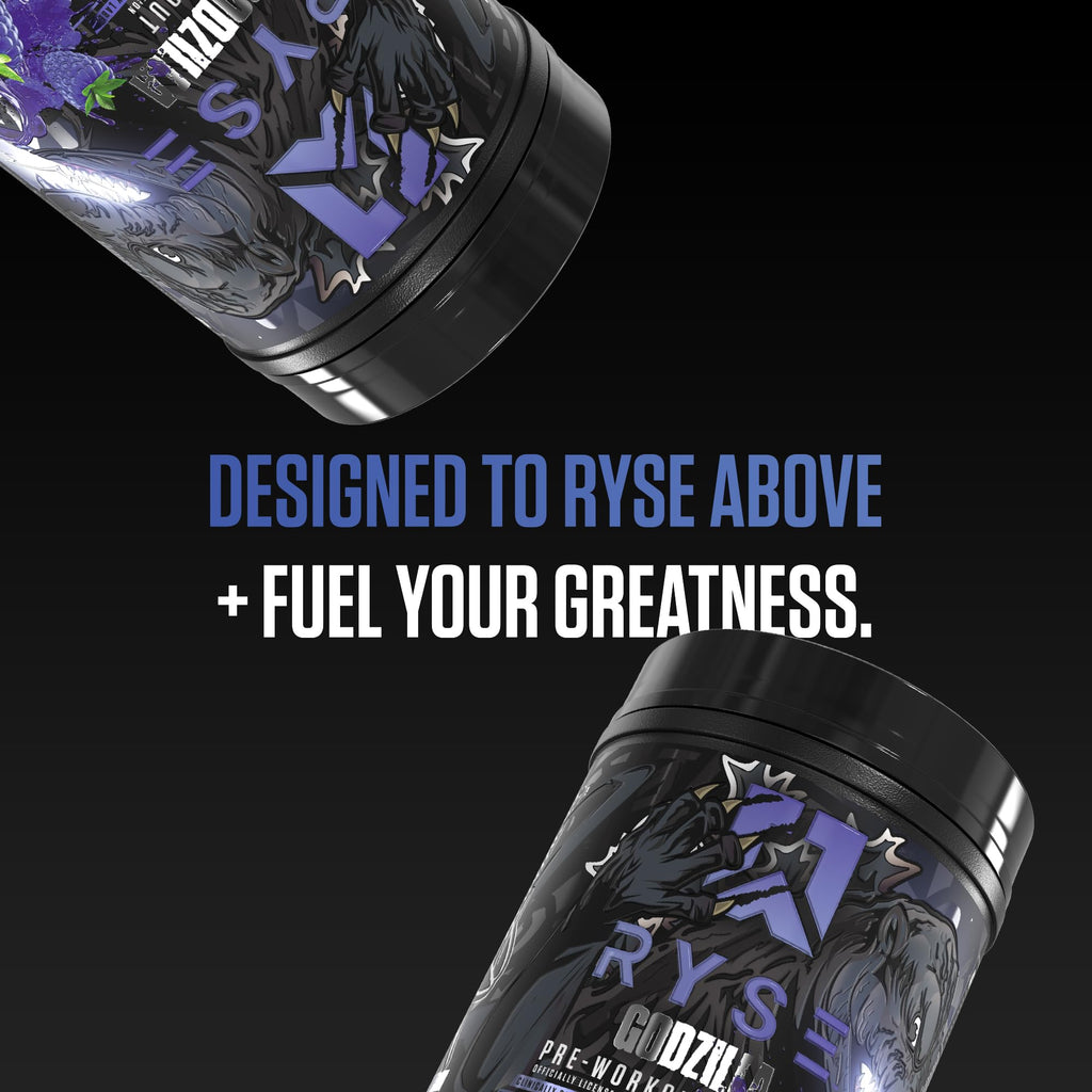 RYSE Godzilla X Noel Deyzel Pre Workout Powder - BlackBerry Lemonade - 400mg Caffeine, High Stim Pre-Workout for Men & Women with Citrulline & Beta Alanine - Energy, Pump & Focus - 20/40 Servings