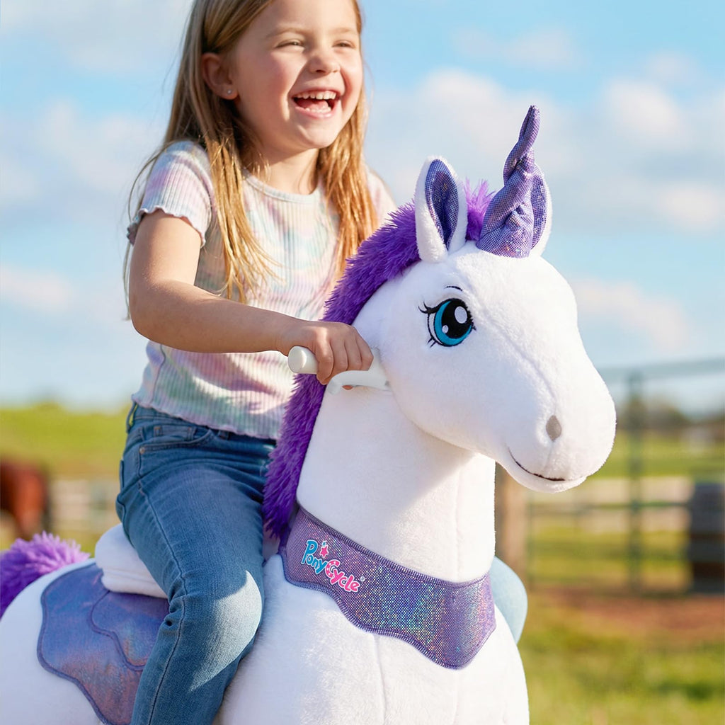 PonyCycle Ride on Toys Riding Black Horse Toys No Battery Required (with Brake/ 30" Height/Size 3) Pony Rider Walking Animals Rocking Horse Ride on Horse for Kids Riding Toys E338