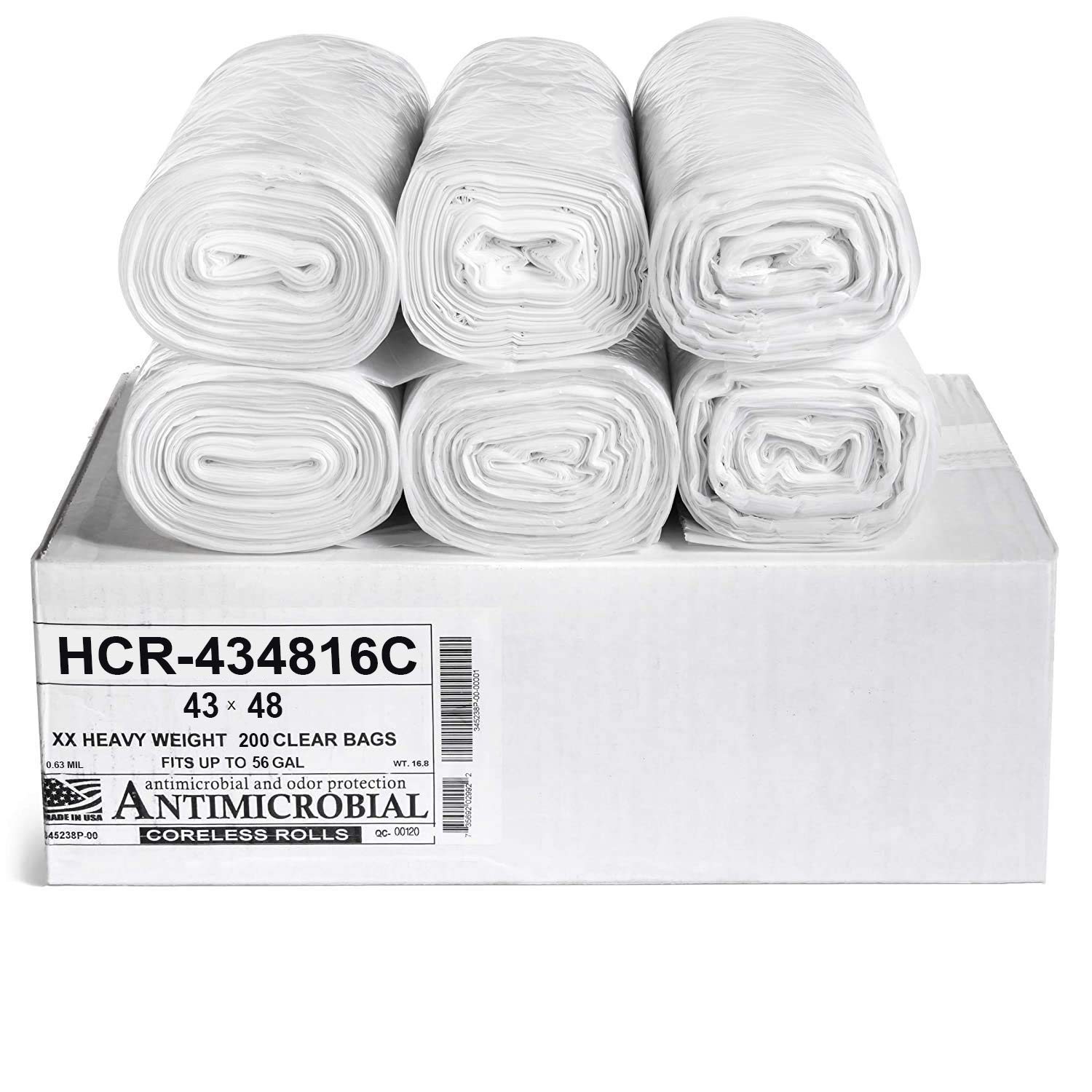 Aluf Plastics High Density Trash Bags, 10 Gallon, 4000 Count, 6 Micron (eq), 24" x 24", Black, for Bathroom, Office, Industrial, Commercial, Janitorial, Municipal, Recycling