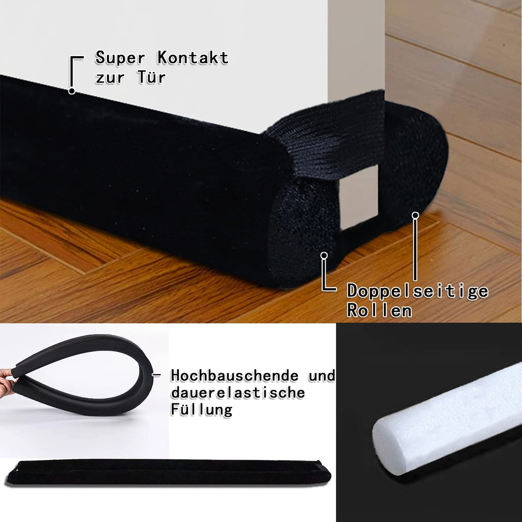 BKSAI Door Draft Stopper for Doors No Adhesive Draught Excluder Under Door Wind Blocker for Bottom of Door,Reduce Noise Draught Excluder Sweep Sound Proof (Beige 24-29IN / Distance Under The Door 1IN)