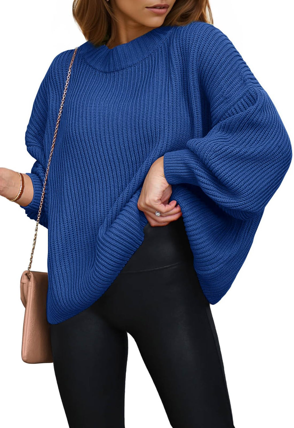 PRETTYGARDEN Womens Sweaters Spring 2026 Oversized Chunky Knitted Pullover Sweater Casual Long Sleeve Crewneck Cute Sweaters